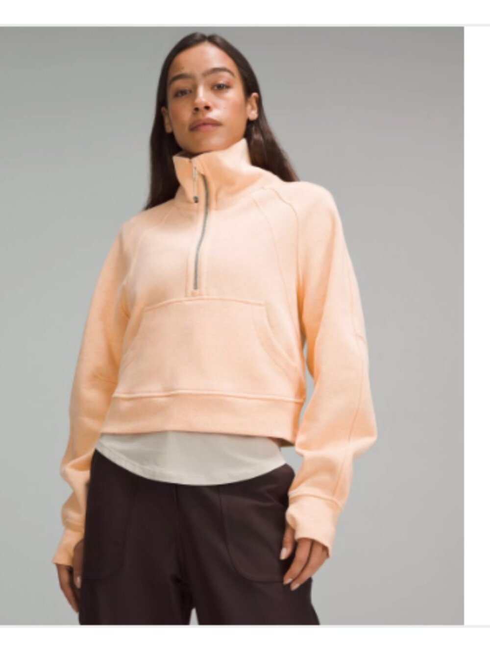 Lululemon Scuba Oversized Funnel-Neck Half Zip Peach Bellini XL/XXL